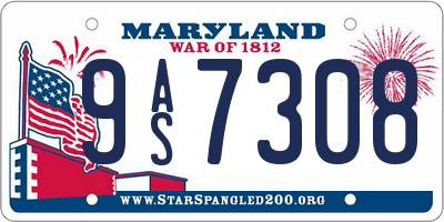 MD license plate 9AS7308