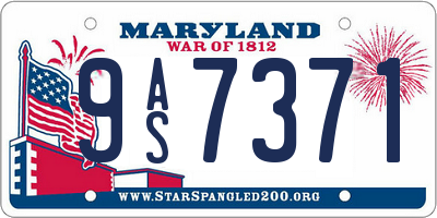 MD license plate 9AS7371