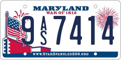 MD license plate 9AS7414