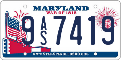 MD license plate 9AS7419