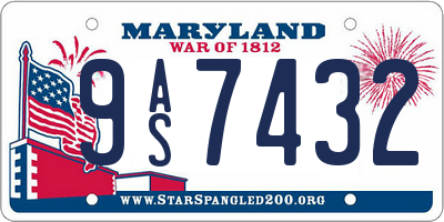 MD license plate 9AS7432