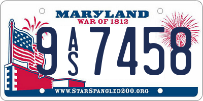 MD license plate 9AS7458