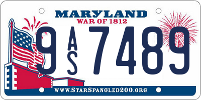MD license plate 9AS7489