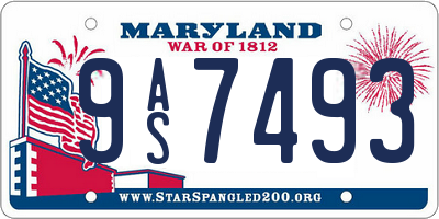 MD license plate 9AS7493