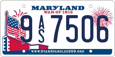 MD license plate 9AS7506