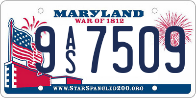 MD license plate 9AS7509