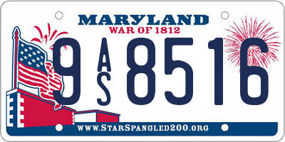 MD license plate 9AS8516