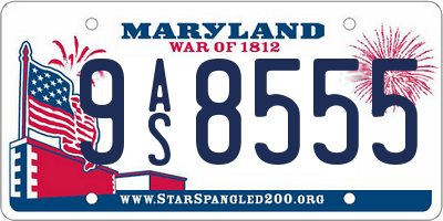 MD license plate 9AS8555