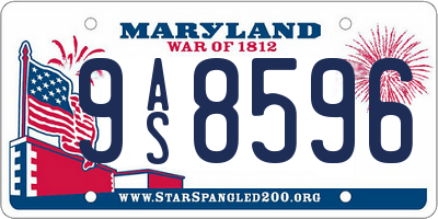 MD license plate 9AS8596