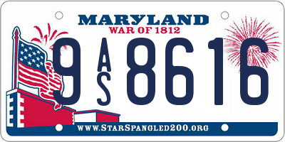 MD license plate 9AS8616