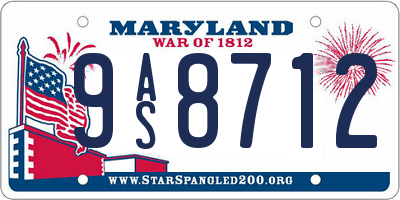 MD license plate 9AS8712