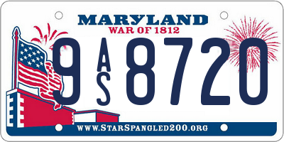 MD license plate 9AS8720