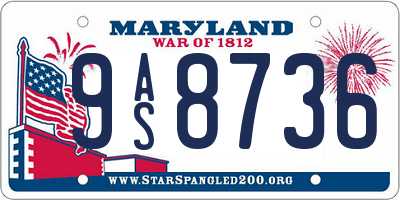 MD license plate 9AS8736