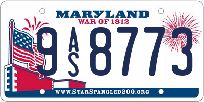 MD license plate 9AS8773
