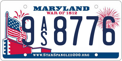 MD license plate 9AS8776