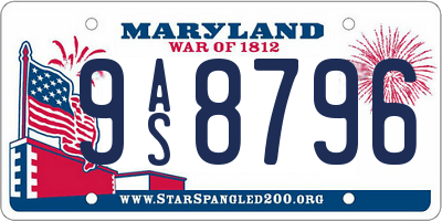 MD license plate 9AS8796