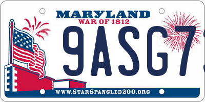 MD license plate 9ASG73