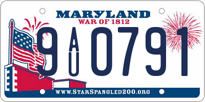 MD license plate 9AU0791