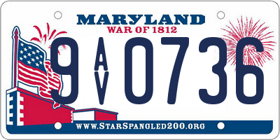 MD license plate 9AV0736