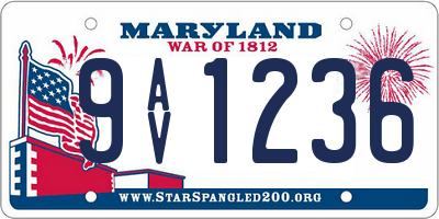 MD license plate 9AV1236