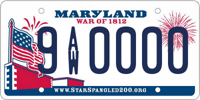 MD license plate 9AW0000