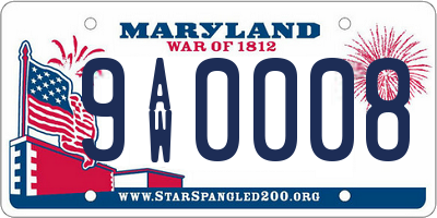MD license plate 9AW0008