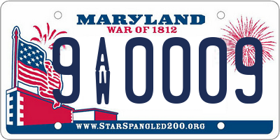 MD license plate 9AW0009