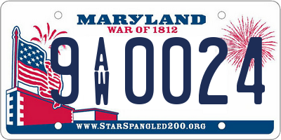 MD license plate 9AW0024
