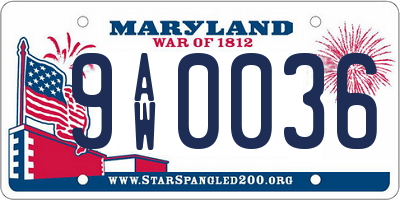 MD license plate 9AW0036