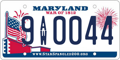 MD license plate 9AW0044