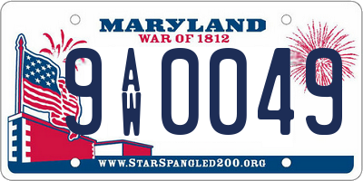 MD license plate 9AW0049