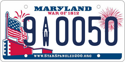 MD license plate 9AW0050
