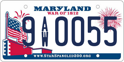 MD license plate 9AW0055