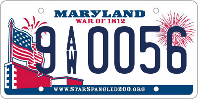 MD license plate 9AW0056