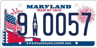 MD license plate 9AW0057