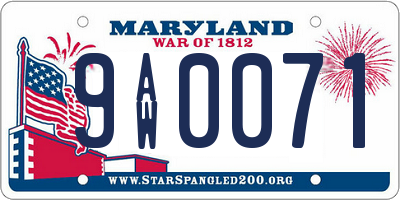 MD license plate 9AW0071