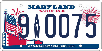 MD license plate 9AW0075