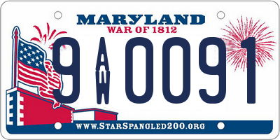 MD license plate 9AW0091