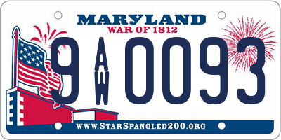 MD license plate 9AW0093