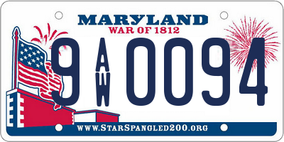 MD license plate 9AW0094