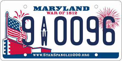 MD license plate 9AW0096