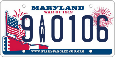MD license plate 9AW0106