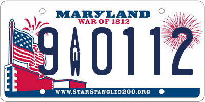 MD license plate 9AW0112