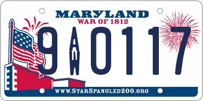 MD license plate 9AW0117