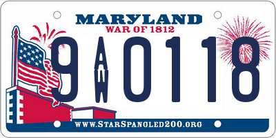 MD license plate 9AW0118