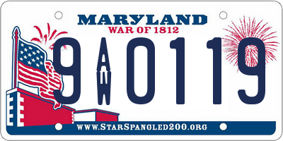 MD license plate 9AW0119