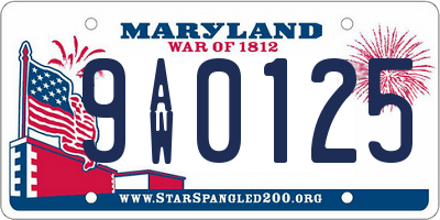 MD license plate 9AW0125