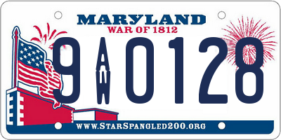 MD license plate 9AW0128