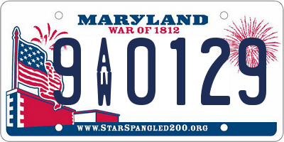 MD license plate 9AW0129