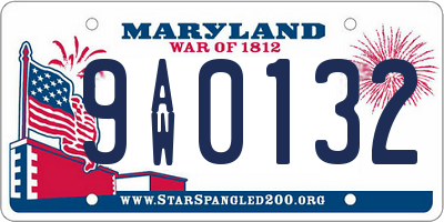 MD license plate 9AW0132